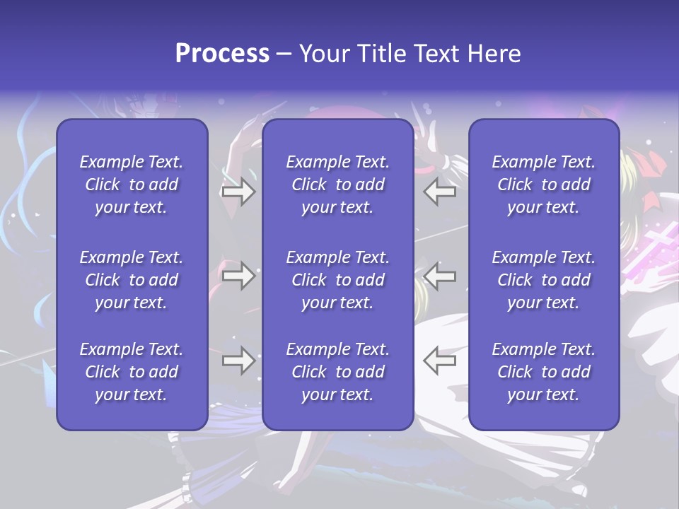 A Group Of Anime Girls In Front Of A Purple Background PowerPoint Template