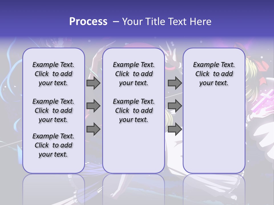 A Group Of Anime Girls In Front Of A Purple Background PowerPoint Template