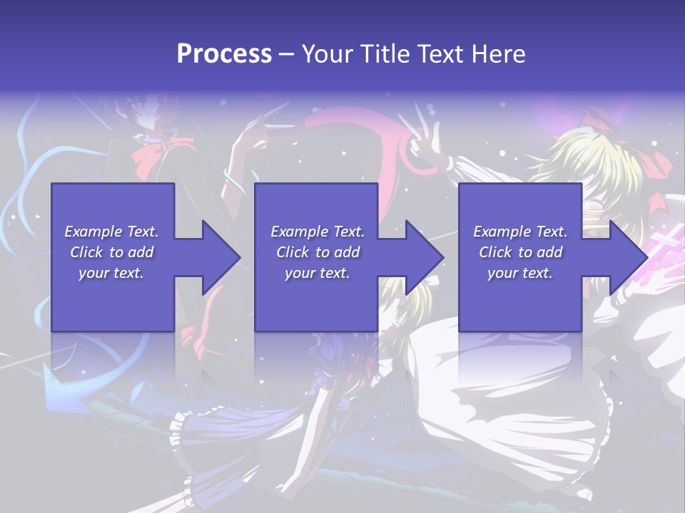 A Group Of Anime Girls In Front Of A Purple Background PowerPoint Template