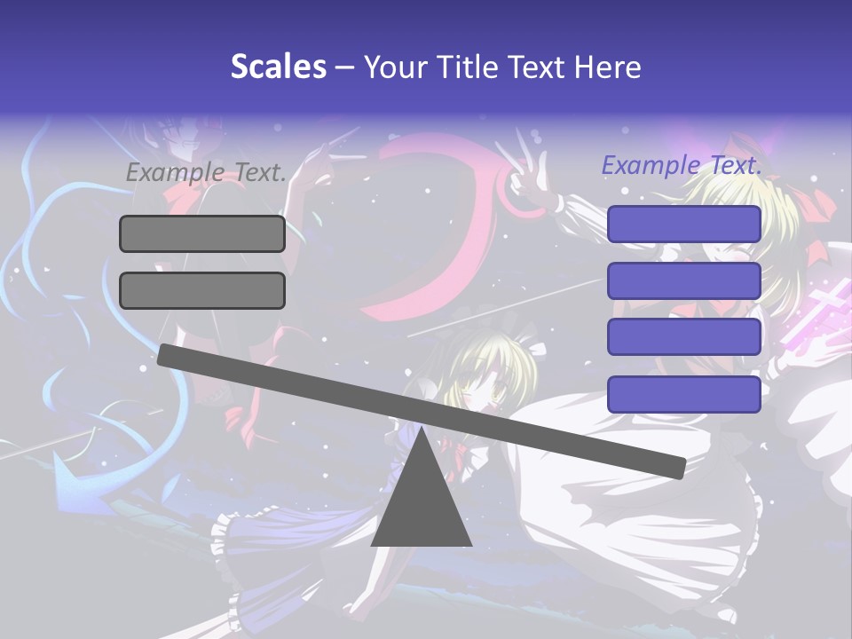 A Group Of Anime Girls In Front Of A Purple Background PowerPoint Template