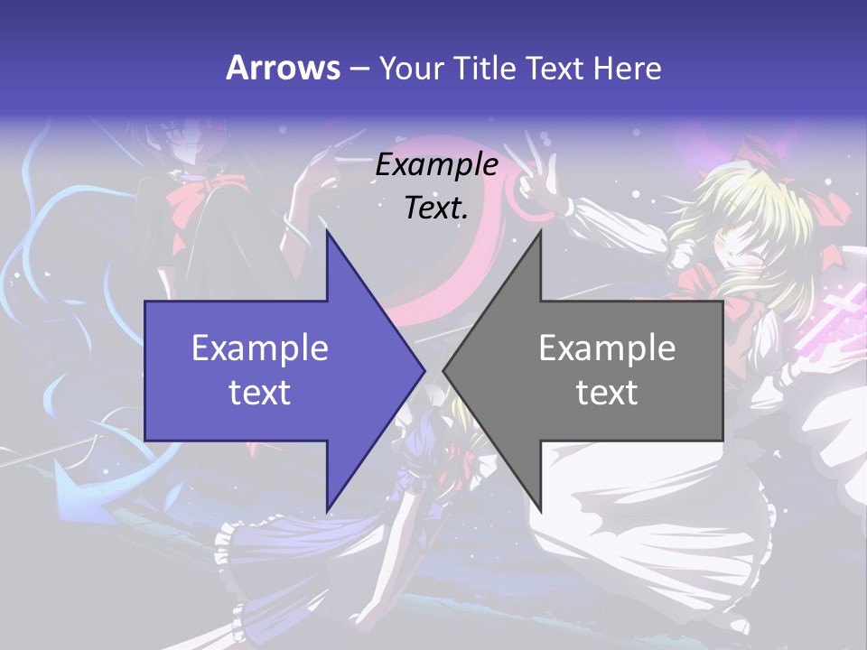 A Group Of Anime Girls In Front Of A Purple Background PowerPoint Template