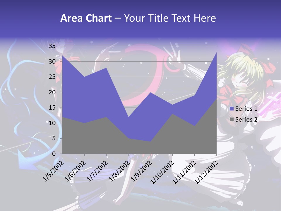 A Group Of Anime Girls In Front Of A Purple Background PowerPoint Template