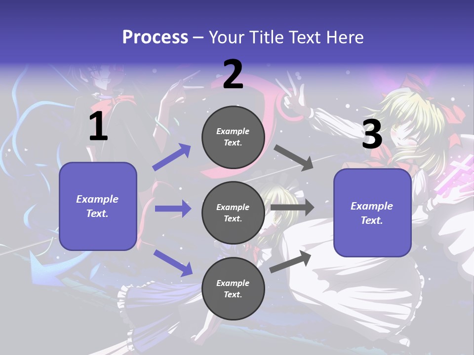 A Group Of Anime Girls In Front Of A Purple Background PowerPoint Template