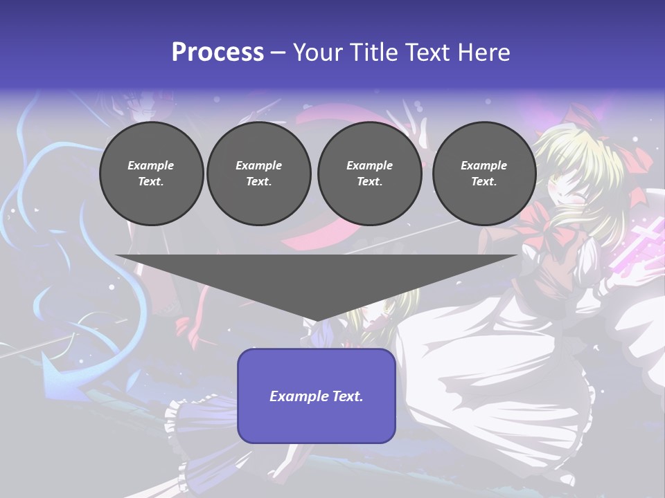 A Group Of Anime Girls In Front Of A Purple Background PowerPoint Template