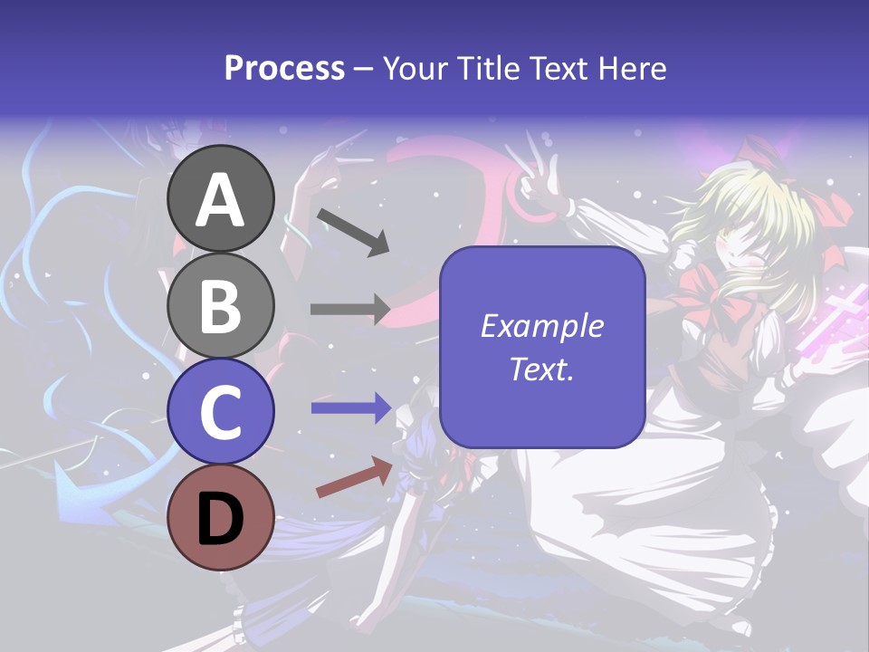 A Group Of Anime Girls In Front Of A Purple Background PowerPoint Template