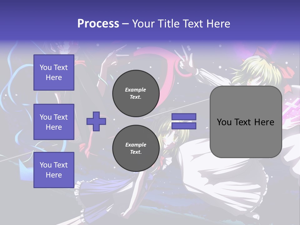 A Group Of Anime Girls In Front Of A Purple Background PowerPoint Template
