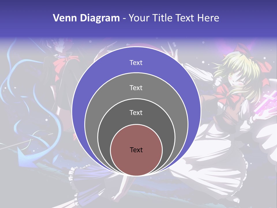 A Group Of Anime Girls In Front Of A Purple Background PowerPoint Template