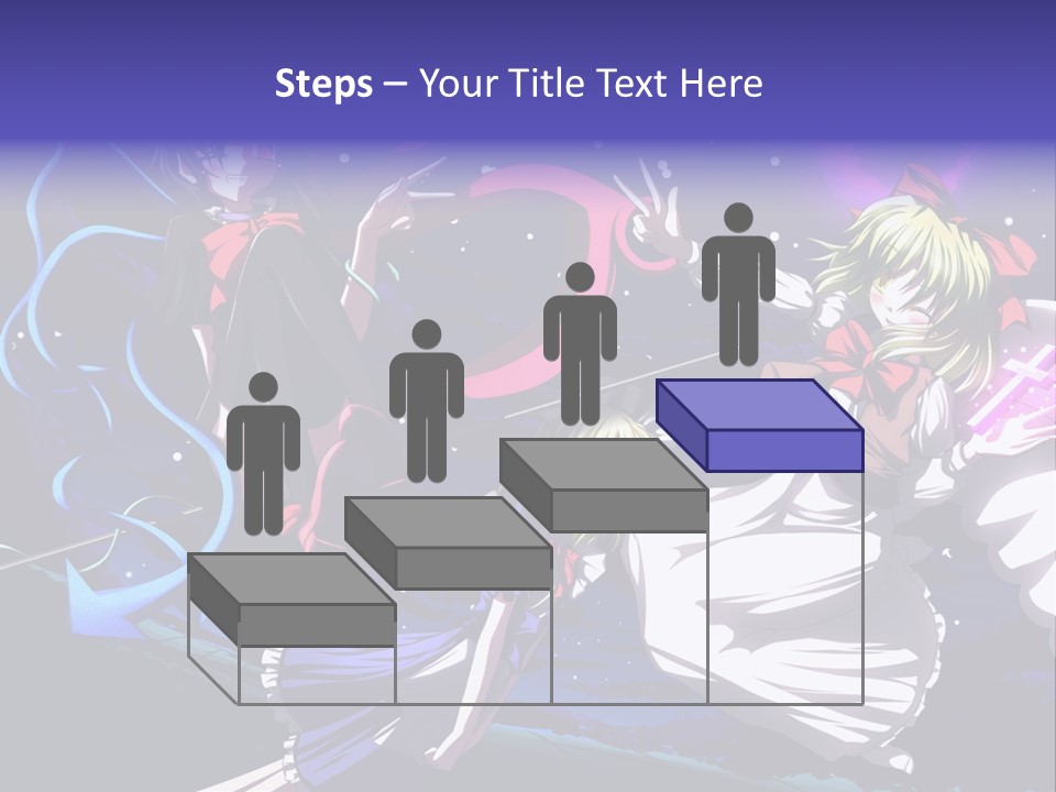 A Group Of Anime Girls In Front Of A Purple Background PowerPoint Template