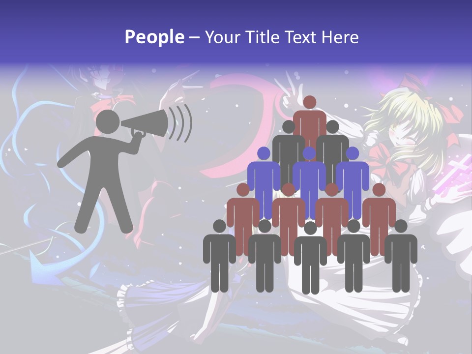 A Group Of Anime Girls In Front Of A Purple Background PowerPoint Template