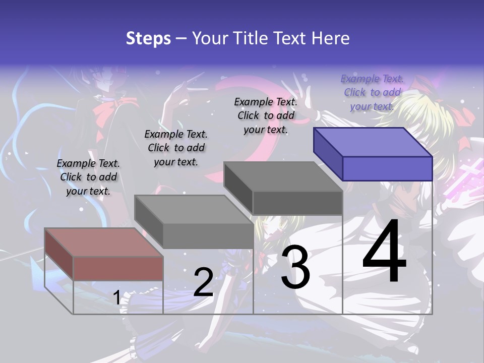 A Group Of Anime Girls In Front Of A Purple Background PowerPoint Template