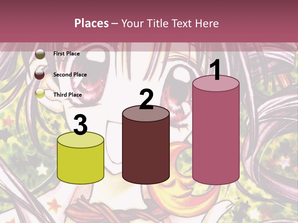 A Girl With Long Hair Holding A Crescent In Her Hand PowerPoint Template