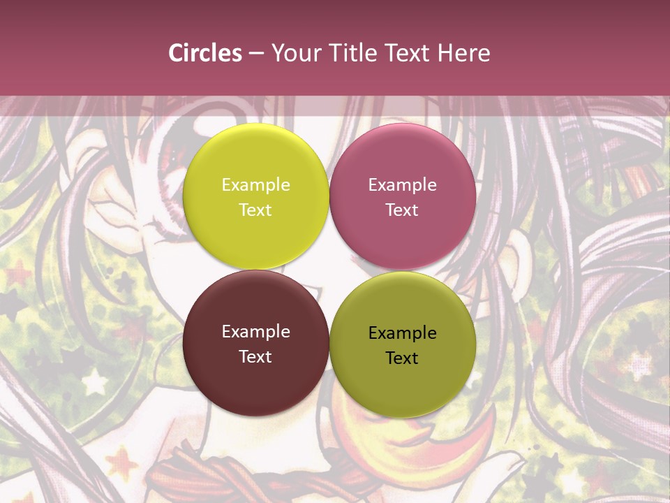 A Girl With Long Hair Holding A Crescent In Her Hand PowerPoint Template