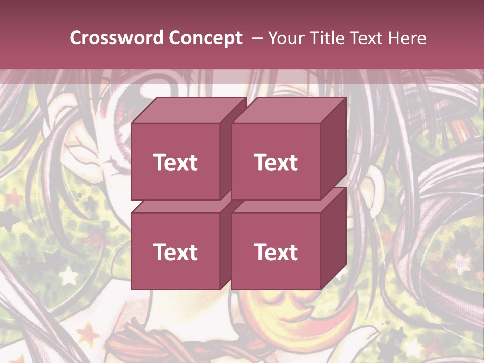 A Girl With Long Hair Holding A Crescent In Her Hand PowerPoint Template