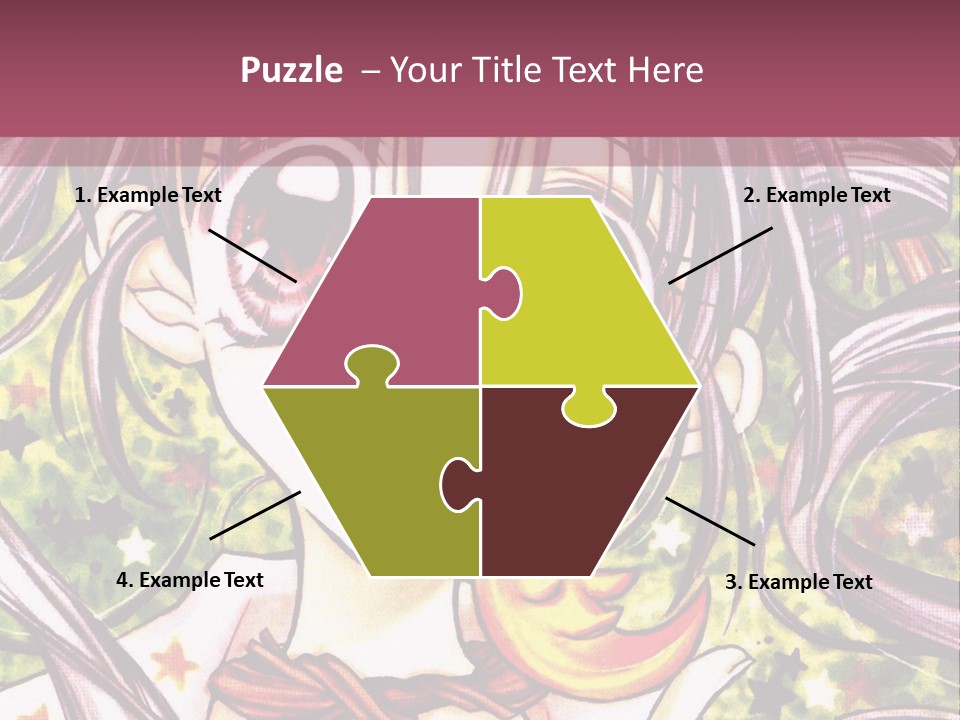 A Girl With Long Hair Holding A Crescent In Her Hand PowerPoint Template