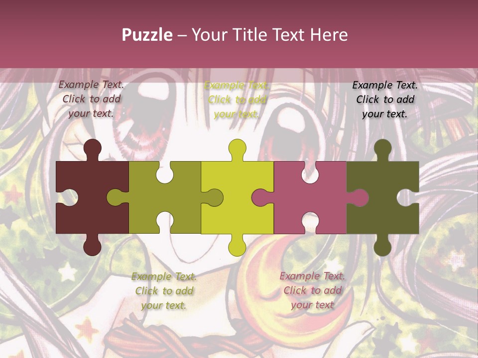 A Girl With Long Hair Holding A Crescent In Her Hand PowerPoint Template