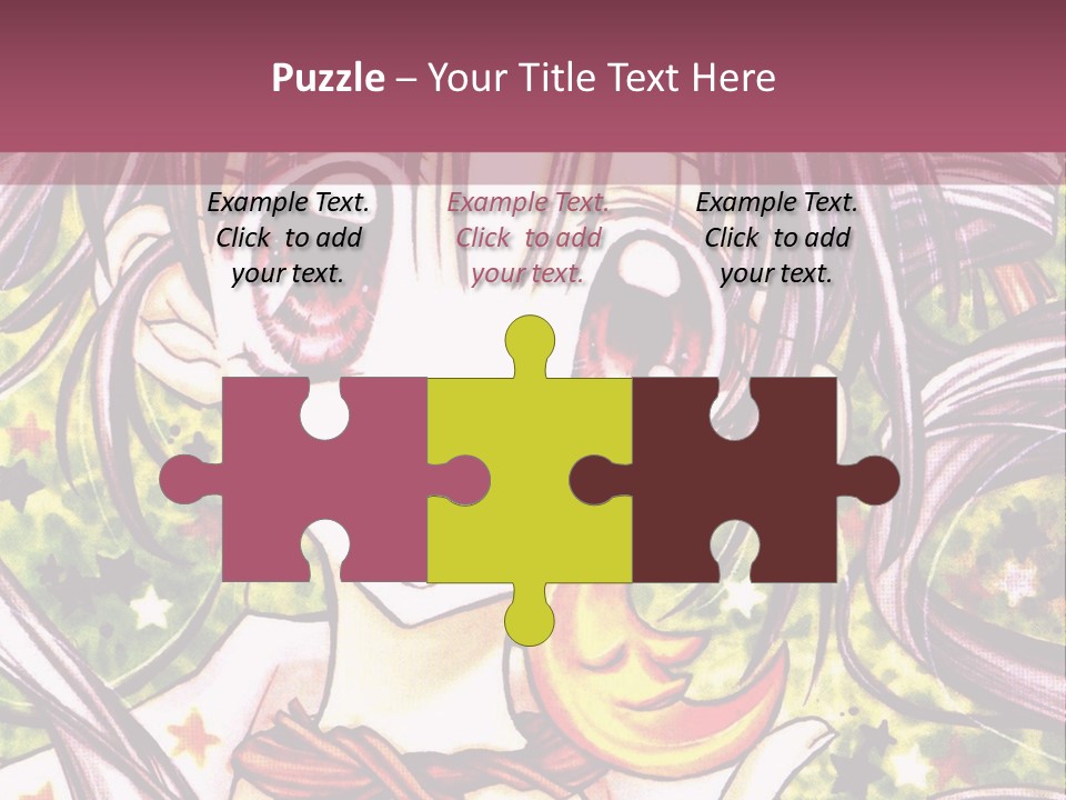 A Girl With Long Hair Holding A Crescent In Her Hand PowerPoint Template