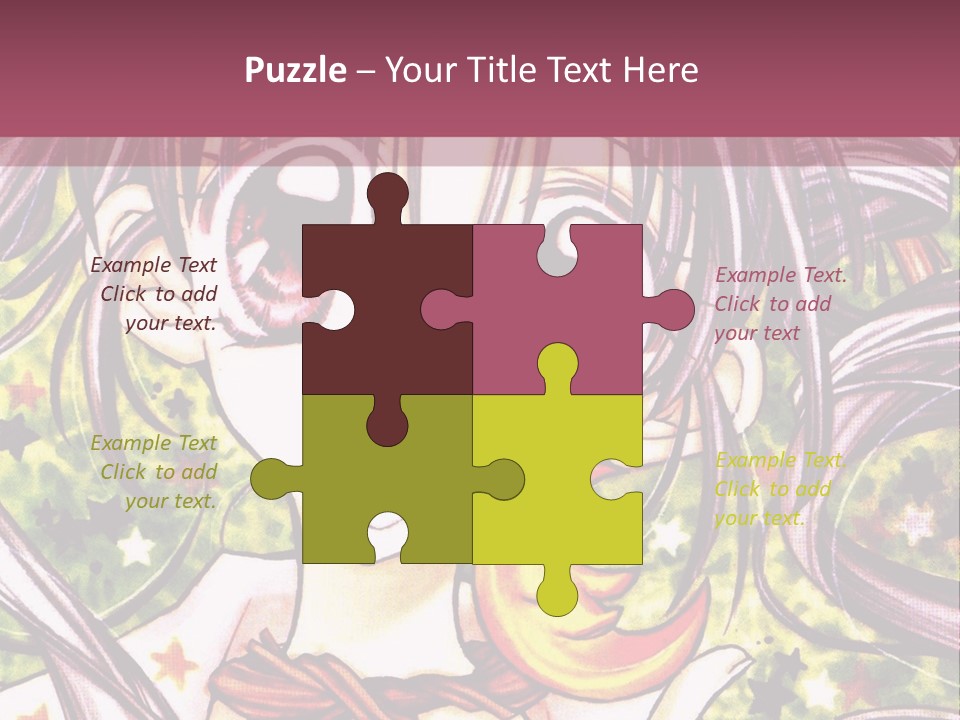 A Girl With Long Hair Holding A Crescent In Her Hand PowerPoint Template