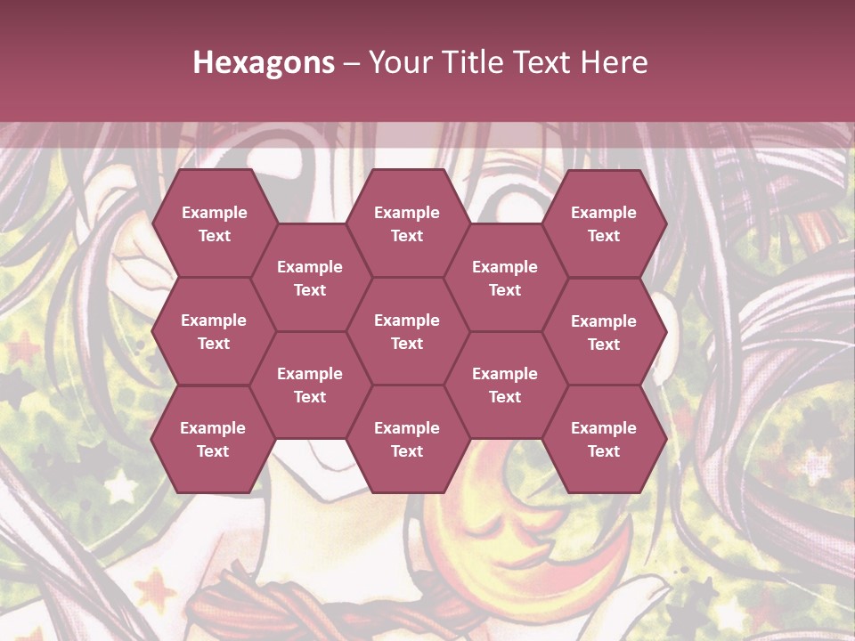 A Girl With Long Hair Holding A Crescent In Her Hand PowerPoint Template