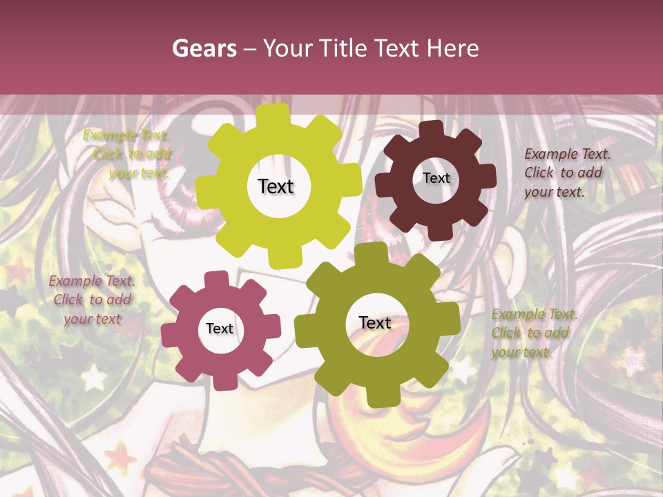 A Girl With Long Hair Holding A Crescent In Her Hand PowerPoint Template