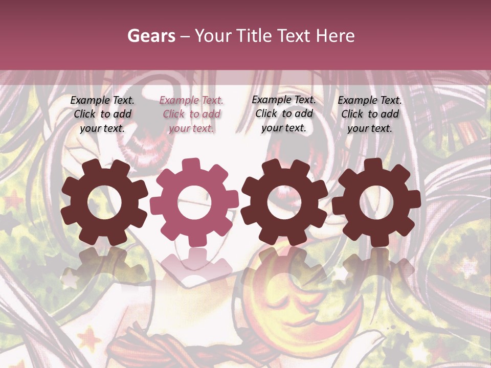 A Girl With Long Hair Holding A Crescent In Her Hand PowerPoint Template