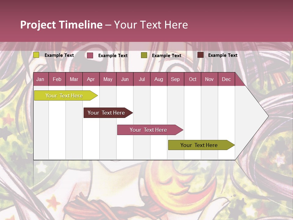 A Girl With Long Hair Holding A Crescent In Her Hand PowerPoint Template