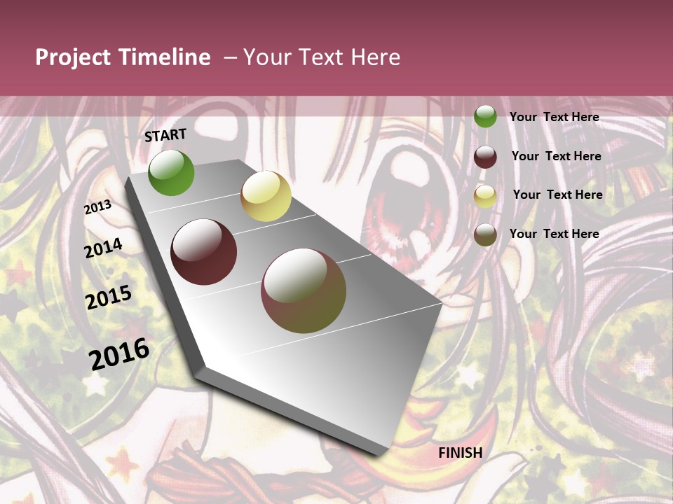 A Girl With Long Hair Holding A Crescent In Her Hand PowerPoint Template