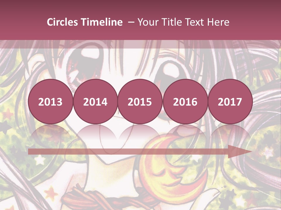 A Girl With Long Hair Holding A Crescent In Her Hand PowerPoint Template