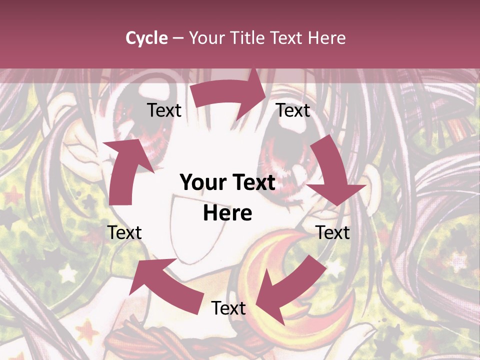 A Girl With Long Hair Holding A Crescent In Her Hand PowerPoint Template
