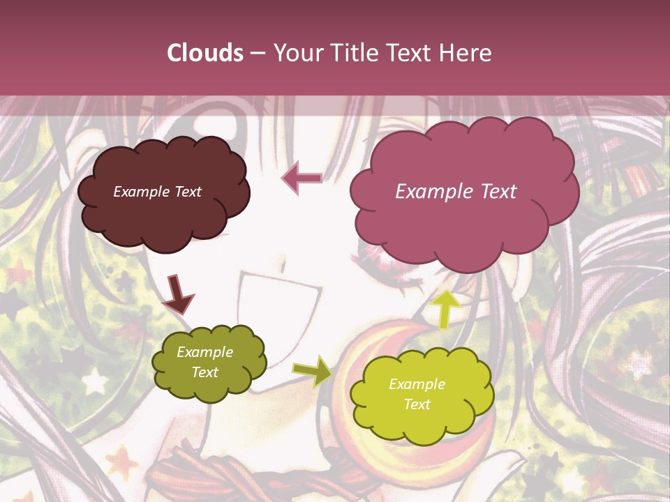 A Girl With Long Hair Holding A Crescent In Her Hand PowerPoint Template