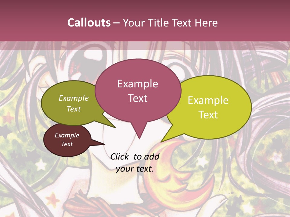 A Girl With Long Hair Holding A Crescent In Her Hand PowerPoint Template