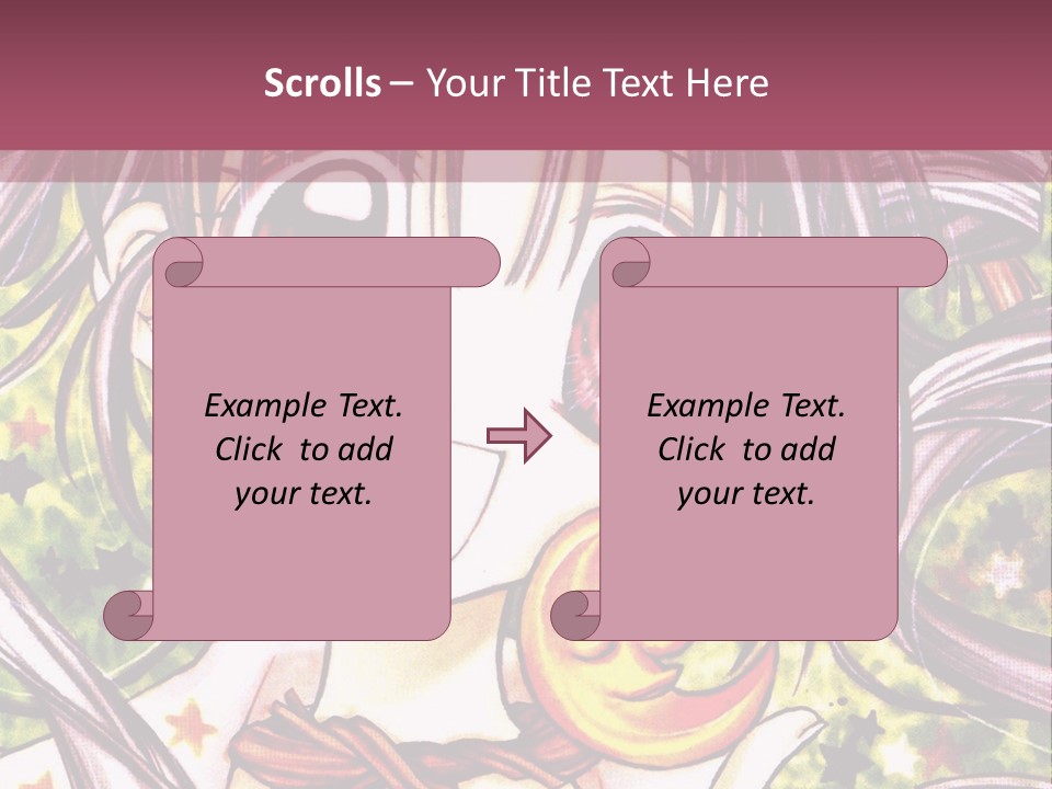 A Girl With Long Hair Holding A Crescent In Her Hand PowerPoint Template