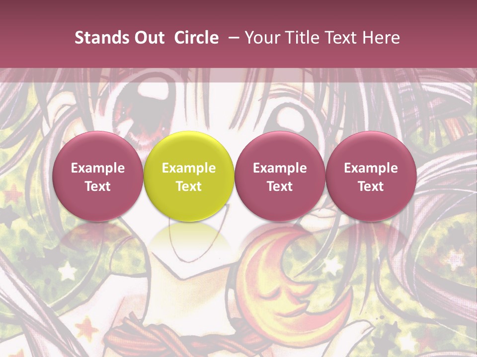 A Girl With Long Hair Holding A Crescent In Her Hand PowerPoint Template