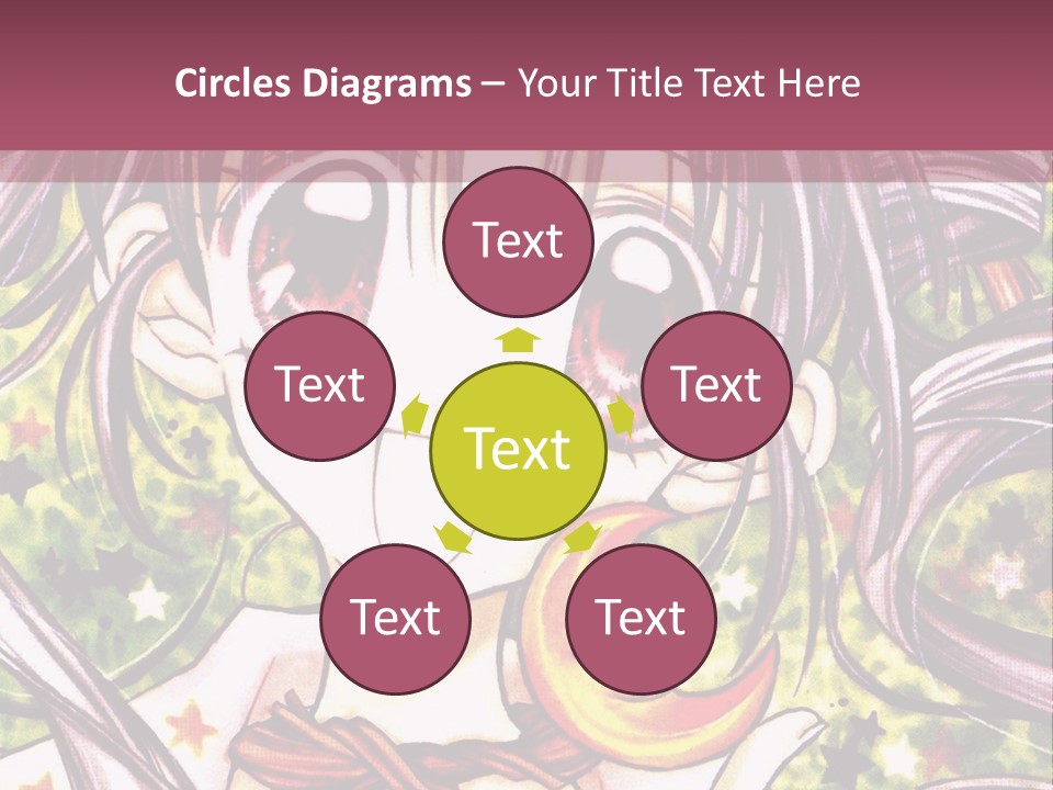 A Girl With Long Hair Holding A Crescent In Her Hand PowerPoint Template