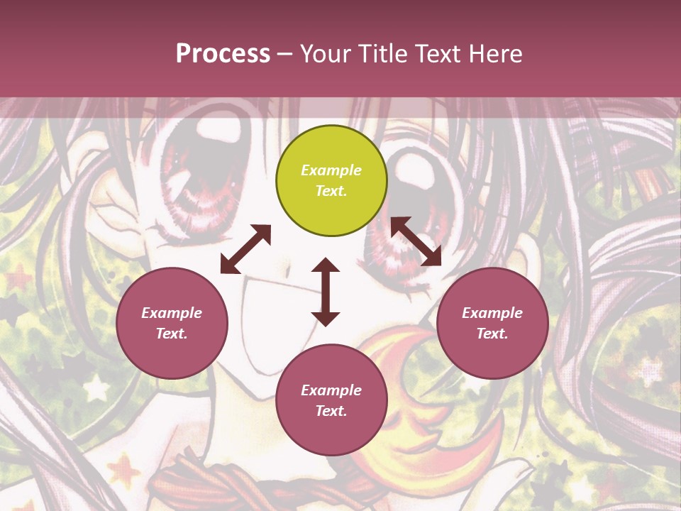 A Girl With Long Hair Holding A Crescent In Her Hand PowerPoint Template