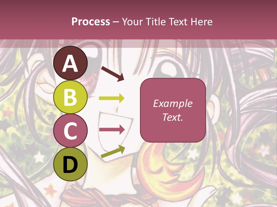 A Girl With Long Hair Holding A Crescent In Her Hand PowerPoint Template