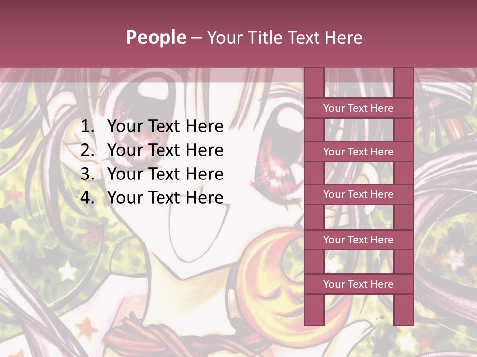 A Girl With Long Hair Holding A Crescent In Her Hand PowerPoint Template