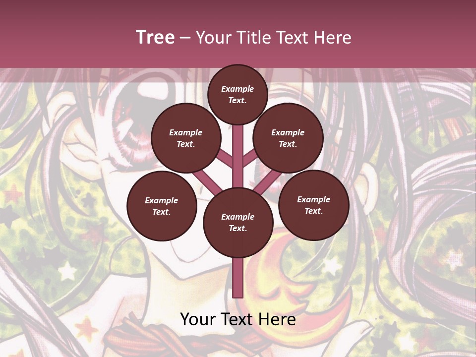 A Girl With Long Hair Holding A Crescent In Her Hand PowerPoint Template