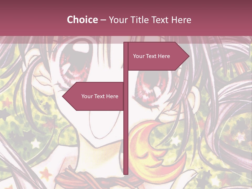 A Girl With Long Hair Holding A Crescent In Her Hand PowerPoint Template