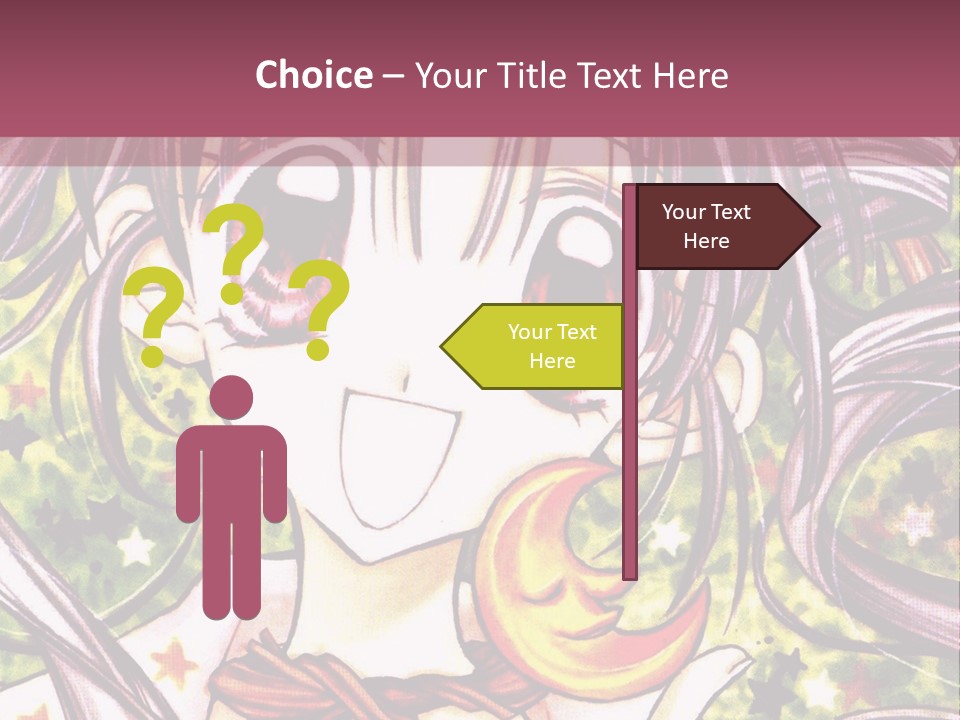 A Girl With Long Hair Holding A Crescent In Her Hand PowerPoint Template