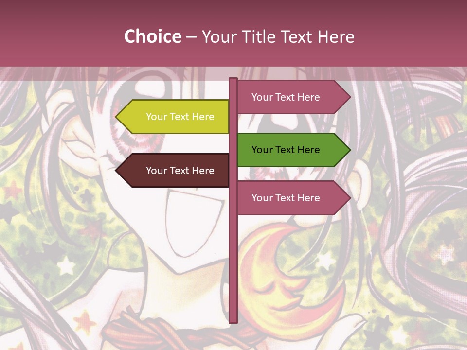 A Girl With Long Hair Holding A Crescent In Her Hand PowerPoint Template