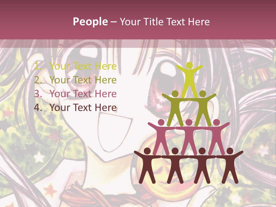 A Girl With Long Hair Holding A Crescent In Her Hand PowerPoint Template