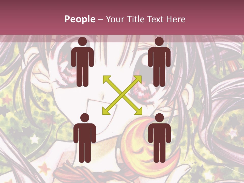 A Girl With Long Hair Holding A Crescent In Her Hand PowerPoint Template