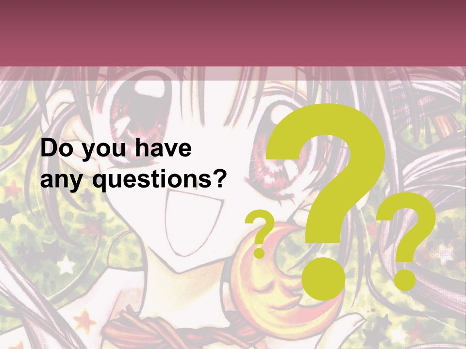 A Girl With Long Hair Holding A Crescent In Her Hand PowerPoint Template