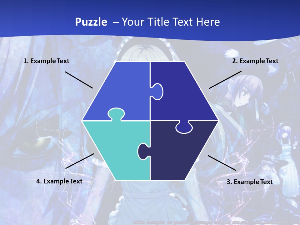 A Girl With Long Hair Standing In Front Of A Blue Background PowerPoint Template