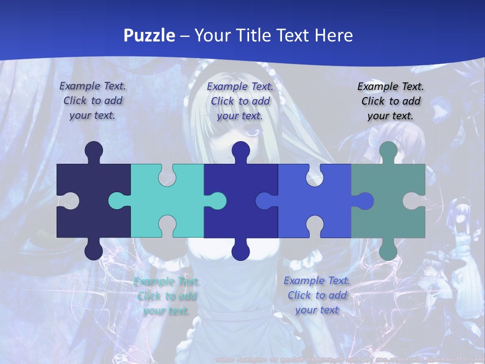 A Girl With Long Hair Standing In Front Of A Blue Background PowerPoint Template