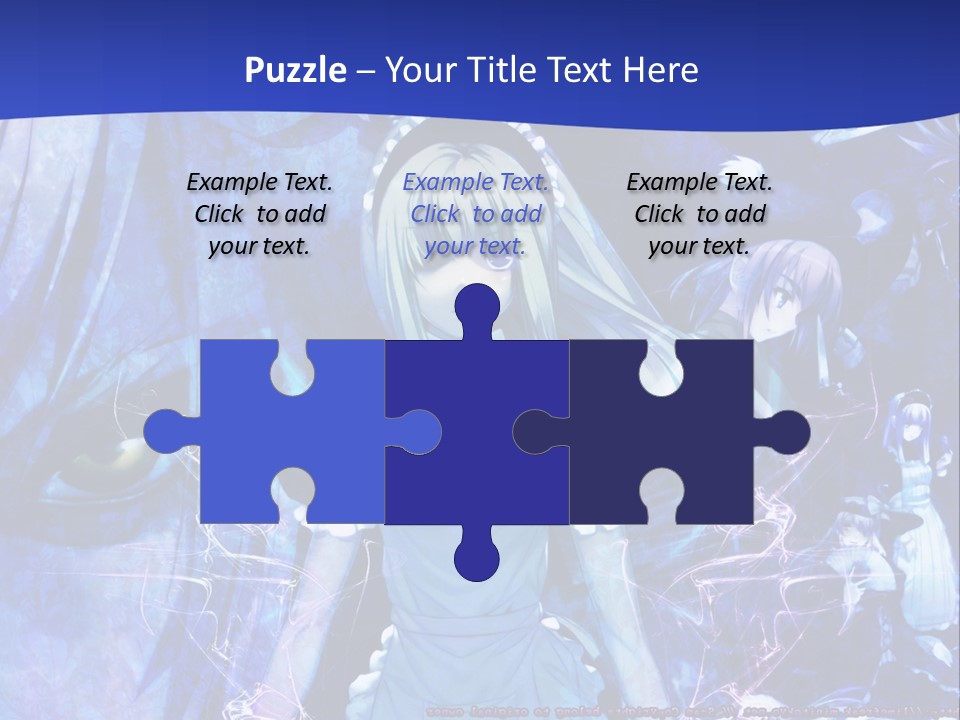 A Girl With Long Hair Standing In Front Of A Blue Background PowerPoint Template