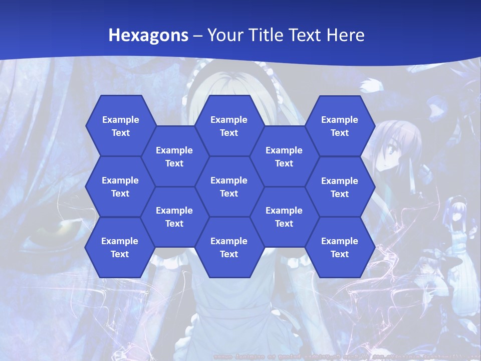 A Girl With Long Hair Standing In Front Of A Blue Background PowerPoint Template