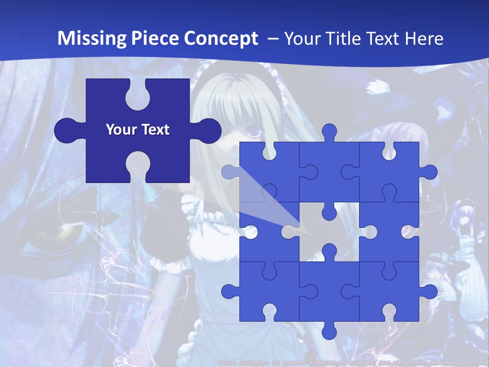 A Girl With Long Hair Standing In Front Of A Blue Background PowerPoint Template