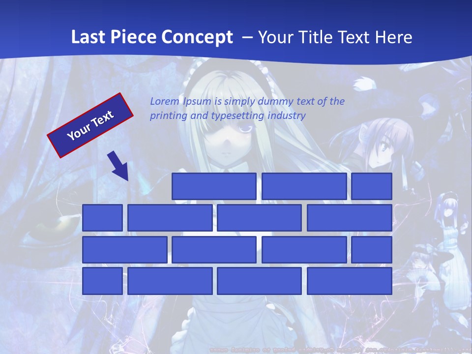 A Girl With Long Hair Standing In Front Of A Blue Background PowerPoint Template