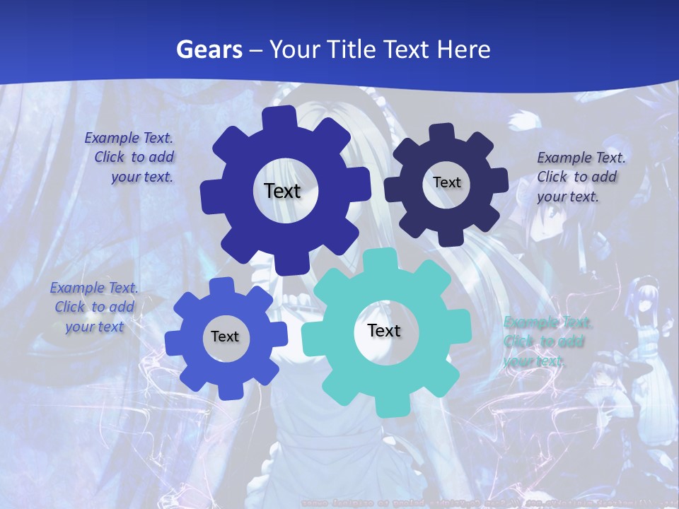 A Girl With Long Hair Standing In Front Of A Blue Background PowerPoint Template